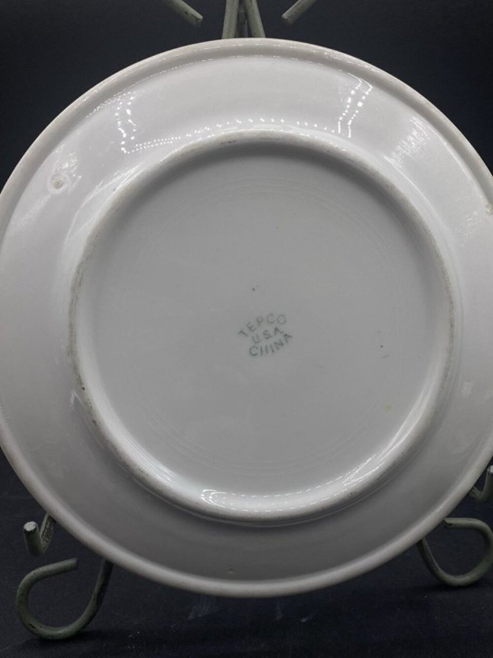 Tepco 9” Dinner Plate Tropical Hawaiian Hibiscus Maroon Restaurant Ware - Picture 5 of 9